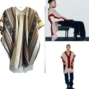 Vintage Tribal blanket poncho sweater nwot